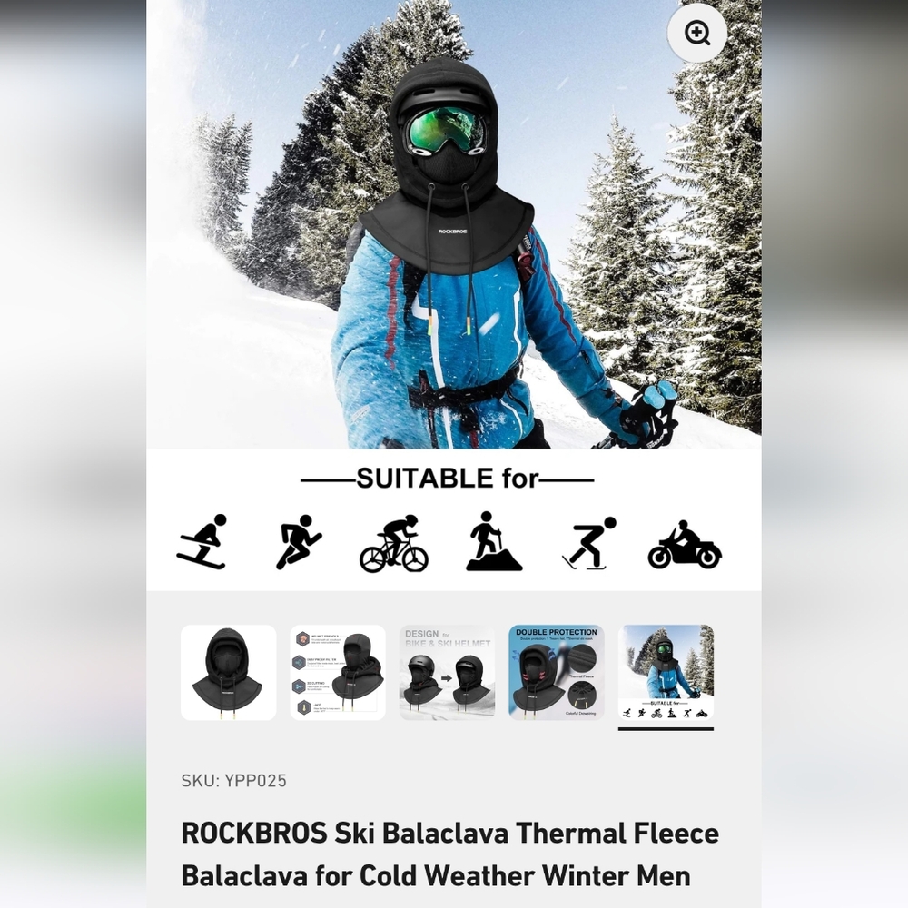 Nwot, Thermal Fleece Balaclava